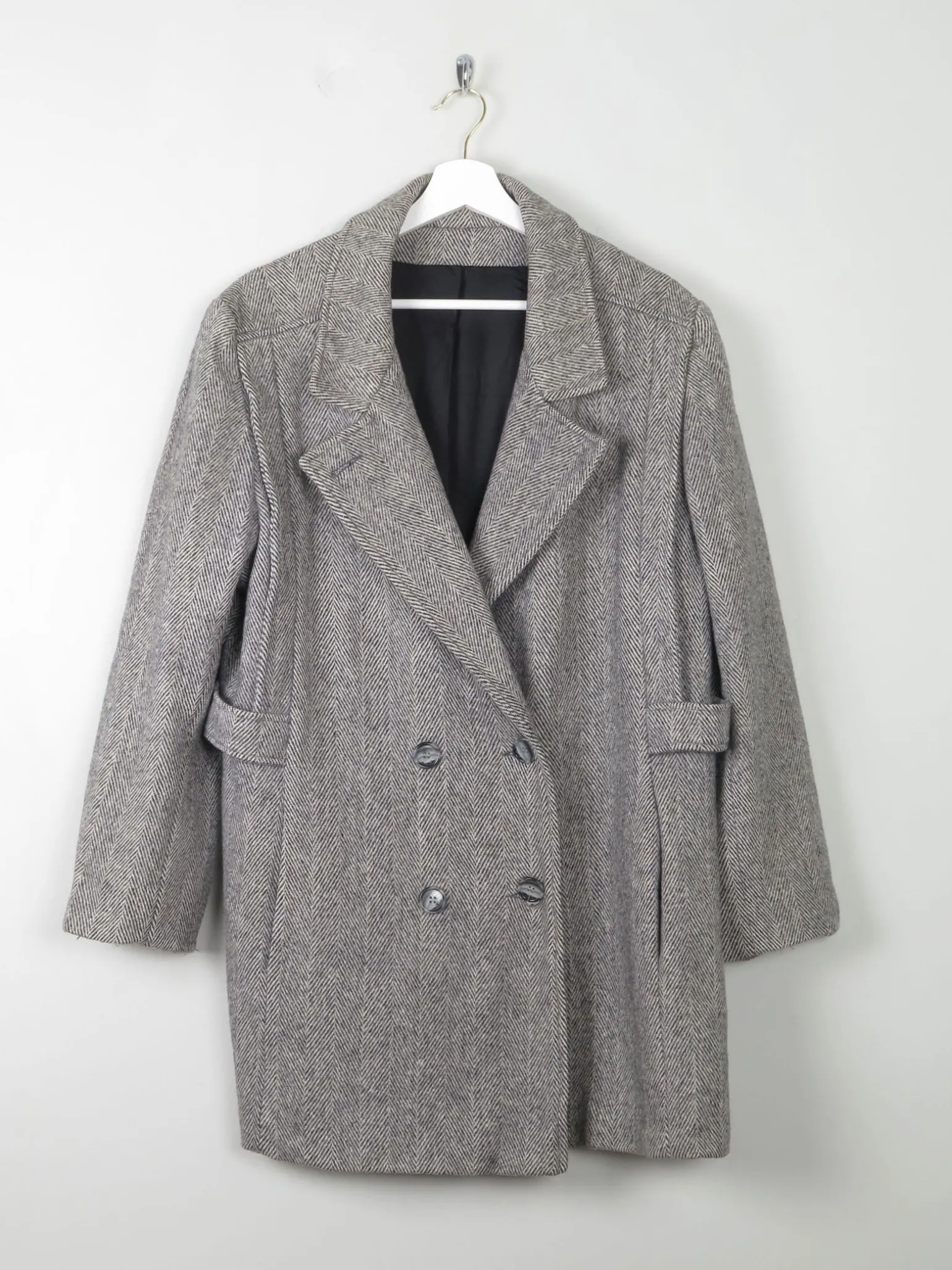 Women's Vintage Wool Tweed Short Coat L/XL