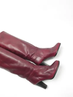 Women’s Wine Leather Vintage Boots 36/3