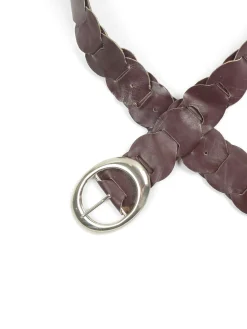 Women's Wine/Brown 1970s Vintage Belt With Buckle S/M